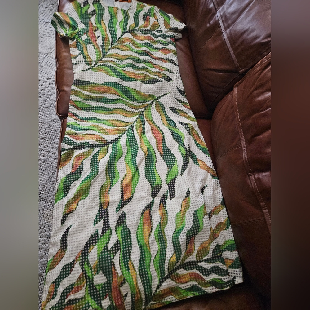 OLIPHANT women's short sleeve maxi dress in maldive green EUC M Medium - Picture 4 of 7